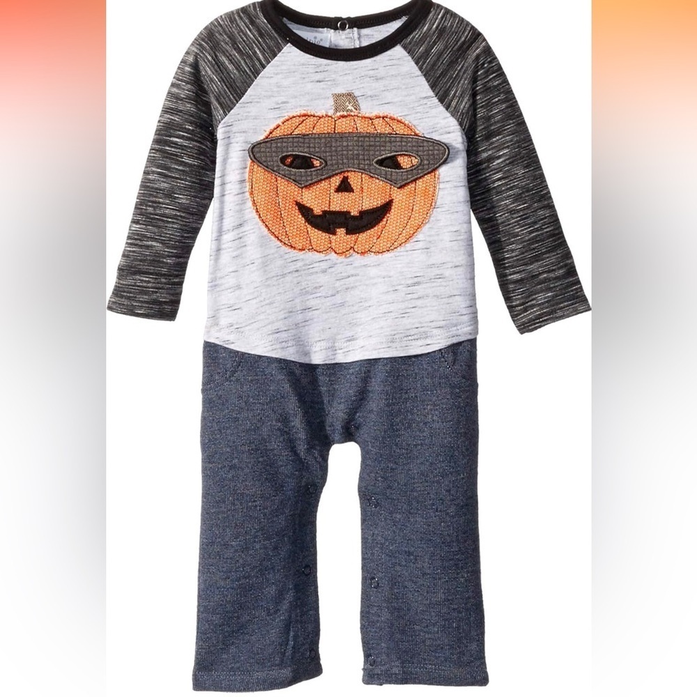 Mud Pie Baby Boys Halloween Pumpkin Long Sleeve 0-3 months NWT